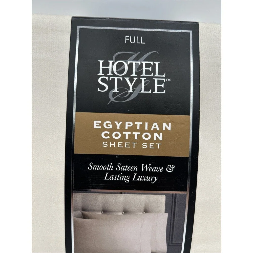 Hotel Style Full Egyptian Cotton Sheet Set Damask 600 Thread Count Sateen Weave